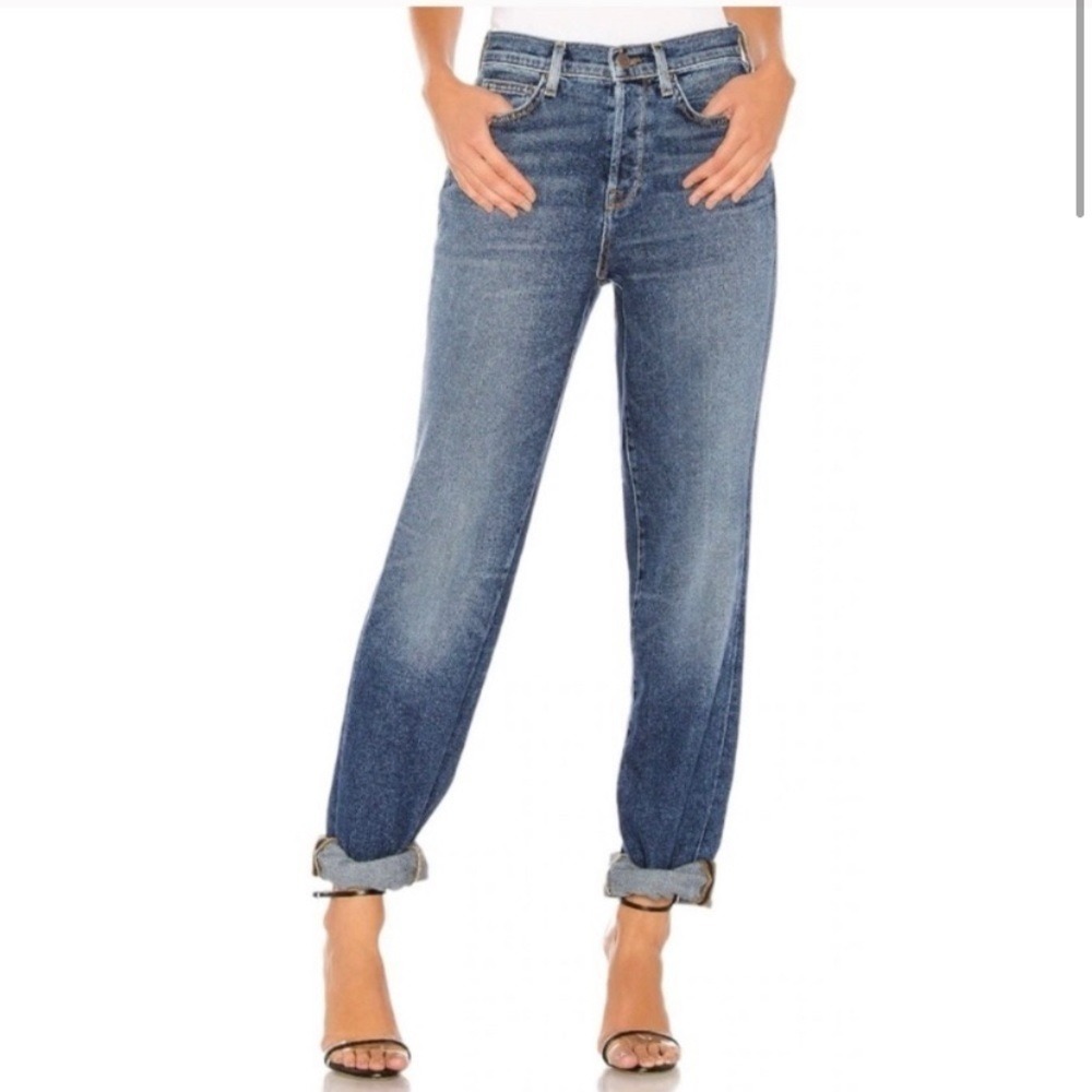 REVOLVE Wilson Gabrielle High Rise Straight Leg Jeans Medium Wash Button Fly 23
